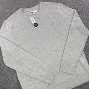 The Commons Fletcher Mens 100% Cashmere Crewneck Sweater Off-White Large NEW